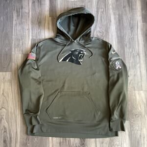 Nike Carolina Panthers Salute to Service Hoodie Men's Size 4XL Therma Fit Green